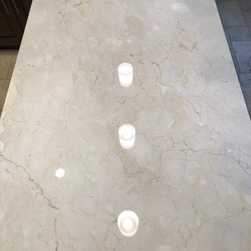 The polished marble now with TuffSkin Surface Protection applied.