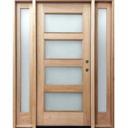 Mahogany Contemporary 4-Lite - Front Doors