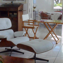 R&eacute;fection lounge eames cuir blanc - Indoor Chaise Lounge Chairs