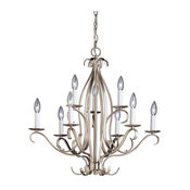 Kichler Portsmouth Nine Light Brushed Nickel Up Chandelier - 2534NI