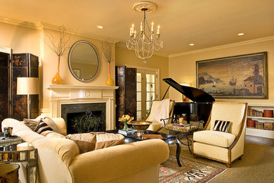 Inspiration for a timeless living room remodel in Charlotte