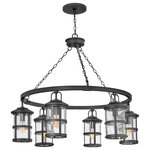 Hinkley Lighting - Lakehouse Outdoor Hanging Lantern in Black - The look is relaxed but the components of Lakehouse are quietly satisfying. Lakehouse features a distressed Aged Zinc with Driftwood Gray or Black finish accompanied by clear seedy glass. Cast aluminum construction ensures Lakehouse will withstand for years. Blissfully simple yet all the details are memorable.