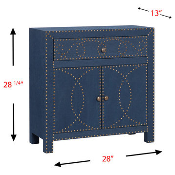 Raphael Double-Door Cabinet, Soft Navy Linen With Brass