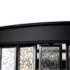 LNC 3-Lights Matte Black and Mercury Glass Drum Modern LED Chandelier