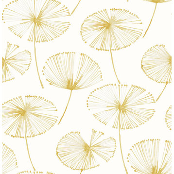 Paradise Gold Fronds Wallpaper, Sample