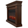 Bowery Hill Traditional Solid Wood Electric Fireplace in Dark Walnut