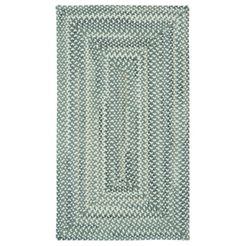 Sherwood Forest Concentric Braided Rectangle Rug, Smoke, 1'8"x2'6"