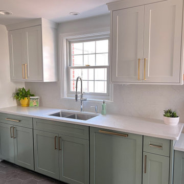 KITCHEN Meridian Kessler Two Tone Green and White Transitional by CCG, Inc.