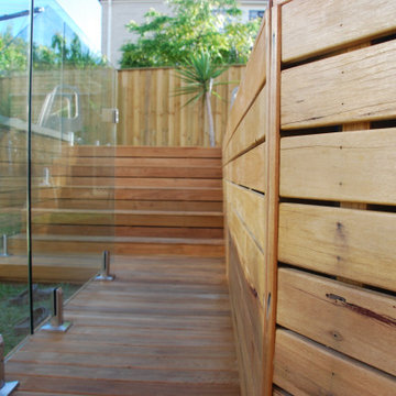 Above ground pool deck
