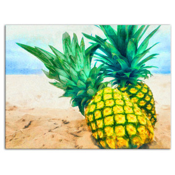 Pineapples in the Sand 18x24 Canvas Wall Art