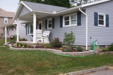 This is an example of a mid-sized traditional porch design in Columbus.