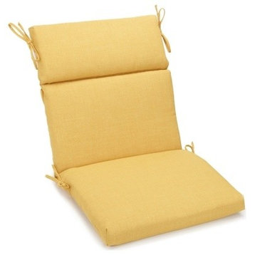 18"x38" Spun Polyester Outdoor Squared Seat/Back Chair Cushion, Lemon