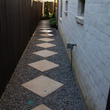 Limestone walkways with stepping stones