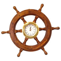 Nautical Chrome Deluxe Class Porthole Clock 22 - Nautical Wall