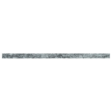 0.5"x11.75" Kane Glass Wall Trim Tiles, Set of 19, Silver Grey