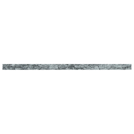 0.5"x11.75" Kane Glass Wall Trim Tiles, Set of 19, Silver Grey