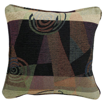 18" Double-Corded Jacquard Chenille Square Throw Pillow, Dark Side of The Moon