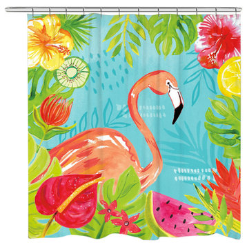 Tutti Fruity Flamingo Shower Curtain