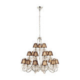Pendant Light - Polished nickel plate & lead crystal beads