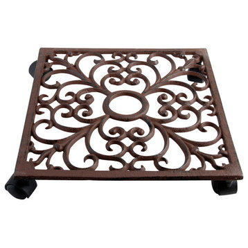 Plant Trolley - Square Cast Iron w/ Hole for Display