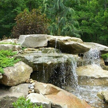 Carved stone water features