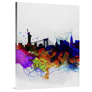 "New York  Watercolor Skyline 1" Fine Art Print