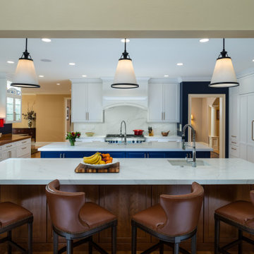 Large, two island custom kitchen
