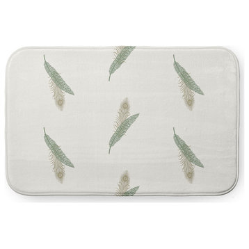 34" x 21" Feather Stripe Bathmat, Green