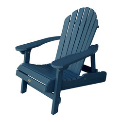 Highwood - Hamilton Outdoor Folding & Reclining Adirondack Chair, Nantucket Blue - Adirondack Chairs