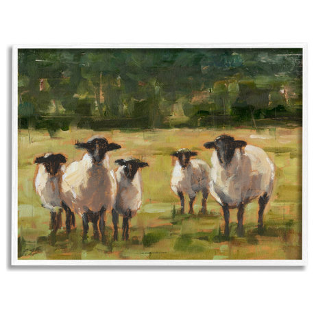 Flock of Sheep Family Painting, 14 x 11