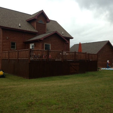 Exterior Log Siding with Stain colors