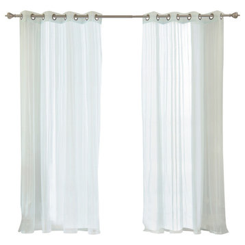 Colored Tulle Curtains, Mint, 84"