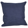 25" Double-Corded Polyester Square Floor Pillows With Inserts, Set of 2, Azul