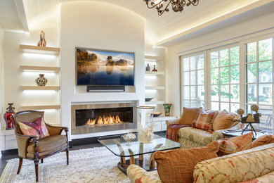 Photo of a modern family room in Minneapolis.