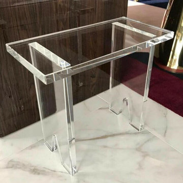 Modern Glass and Lucite Side End Tables
