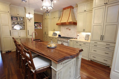Kitchen - french country kitchen idea in Houston