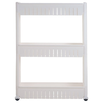 Mobile Shelving Unit Organizer with 3 Large Storage Baskets by Everyday Home