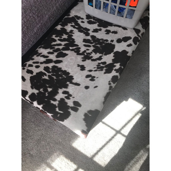 Brown and White Faux Cowhide Fabric Southwestern Upholstery Fabric by All About The Home