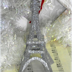 Glittered Eiffel Tower Christmas Tree Ornament - Christmas Ornaments