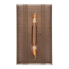 Downtown Mesh Cover Sconce, Flat Bronze, No Lens, Exposed Bulb