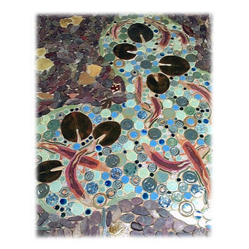 Rock pebble tile design ideas