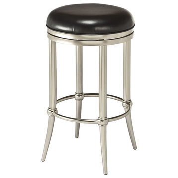 Cadman Backless Counter Stool, Dull Nickel