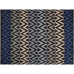 Bareens Designer Rugs - Contemporary Turkish Kilim Sales Hand-Woven Wool Rug - 8'6'' x 10'1'' - Elevate the elegance of your home with this stunning hand-woven tribal Kilim wool rug. Meticulously crafted on a loom by the Nomad Turkman people using hand-spun wool and 100% natural vegetable dyes, these rugs are recognized for their repetitive geometric patterns, incorporating naturalistic floral and traditional designs. The contemporary fashion palette results in bold, sharp patterns that are incredibly versatile, as the pattern is the same on both sides. These reversible rugs feature a lighter shade on one side and brighter colors on the other, providing versatility according to preference. These unique rugs are made by knotting short strands of different colors onto the warps and securing them by tightly pressing the wefts. The designs are created by interweaving the various colored wefts and warps. Kilims are known for their exceptional durability and versatility, making them truly unique rugs.  Product Details    Rug Size: 8'6'' x 10'1''  Material: 100% Wool  Style: Kilim, Flat Weave, Dhurrie, Turkish, Southwestern, Rustic, Tribal  Colors: Black, Natural, Blue, Grey  Weave Type: Hand-Woven, Handmade  Pile Height: Less than 0.25 inch