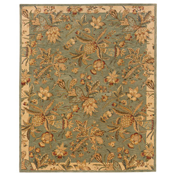 Holden Tropical Hand-tufted WoolBlue/Ivory Rug, 8'3" x 11'3"