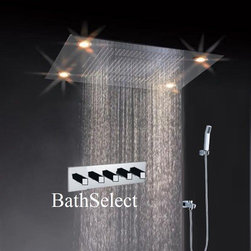 31" Stainless Steel Multi Color Water Powered Led Shower - Showerheads And Body Sprays