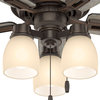 Hunter Fan Company  44" Donegan Three Light  Ceiling Fan With Light, Onyx Bengal