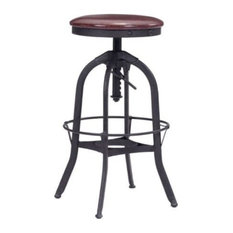Zuo Modern Contemporary - Crete Barstool, Burgundy and Antique Black - Bar Stools and Counter Stools