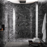 As bold as the universe, the rich black background is alight with streams and particles of gray and white that hint at...