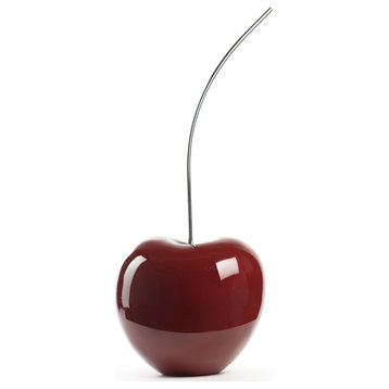 Cherry Resin Fruit Sculpture, Red Wine, Medium - Size 22" x 9" x 7"