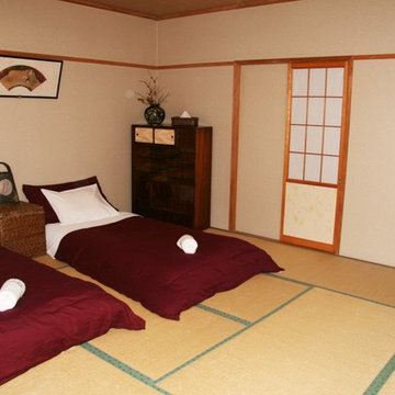Asian Oriental Style Futon with Tatami Mat on Floor